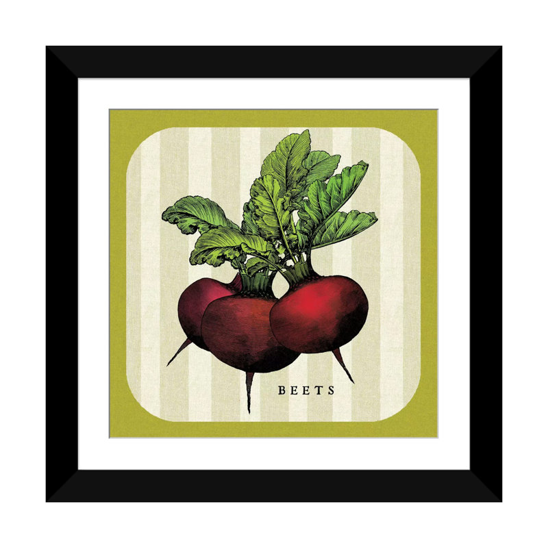 «Linen Légume I», impression sur toile, H 16 po x l 16 po x P 1 po, Papier d'art encadré noir, Blanc