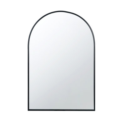 Black Arched Mirror With Tough Metal Border For Living Room Bathroom Frame Entryway