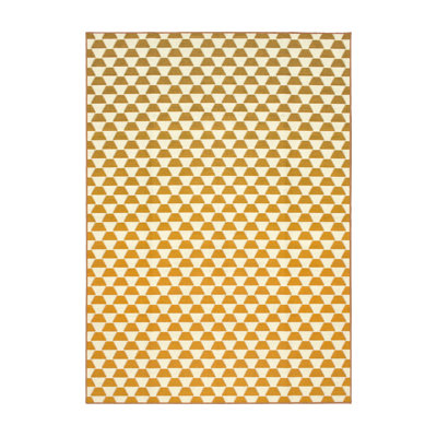 Tapis jaune / doré à tissage plat Yanis