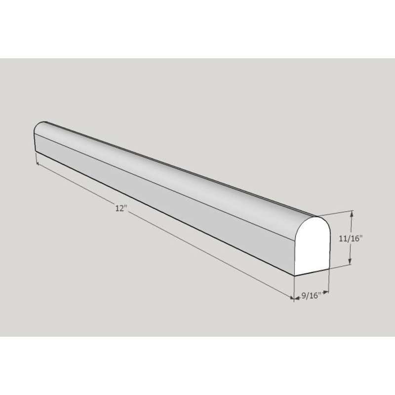 12'' L x 12'' W Marble Round Tile Trim