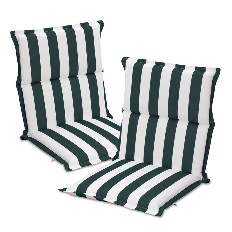 2 Pack Outdoor Chair Cushions, 100x50x6 cm, Green