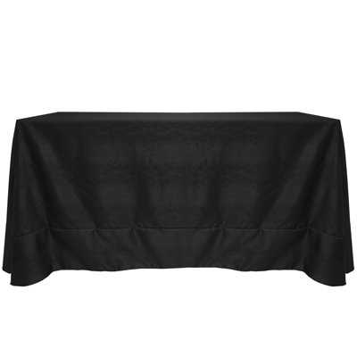 Ultimate Textile Damask Kenya Tablecloth - Modern Jacquard Design, Black