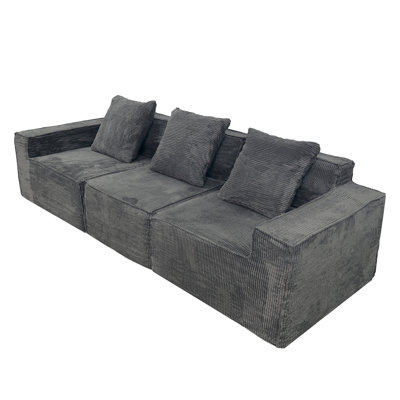Canapé de plancher, canapé à compression, canapé-lit de plancher convertible avec accoudoirs de soutien pour le dossier, canapé-lit futon confortable, tissu chenille, pour la chambre à coucher du salon