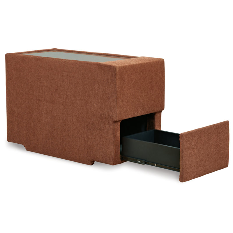 Chobanyan 4-Piece Sectional With Storage Console, Brown Polyester