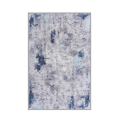 Stylish Woven Carpet, 31.5 x 47.2 inches | 100% Polyester, Pile Height: 0.04 inches, Total Height: 0.31 inches | Antibacterial, Non-Slip PVC Felt Underside | Machine Washable, Perfect for Living Room & Bedroom Decor