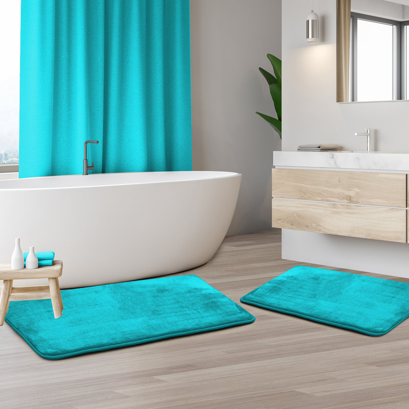 Steph Luxury Ultra Soft and Absorbent Memory Foam Bath Rug Set with Non-Slip Backing, Small: 17"W x 24"L / Large: 20"W x 34"L