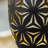 8.75"H Black Metal Cutout Geometric Pattern Solar Powered Outdoor Lantern With LED Light-122571940