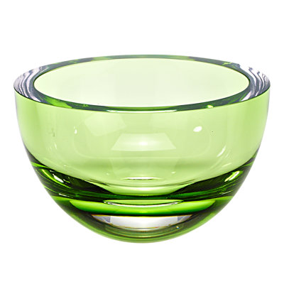 Sandston Mouth Blown Crystal Thick Walled Bowl