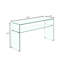 Console en verre, console en verre trempé transparent avec bureaux à bords arrondis, table de canapé