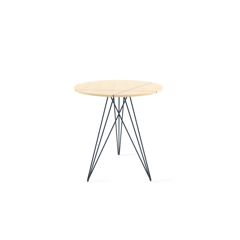 Hudson Solid Wood Top End Table, Maple, Navy