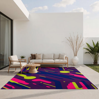 Tapis d'intérieur et d'extérieur Neon Fractals