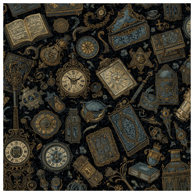 Toile tendue avec horloges et livres rétro dans de nombreuses tailles, 12 x 12 pouces