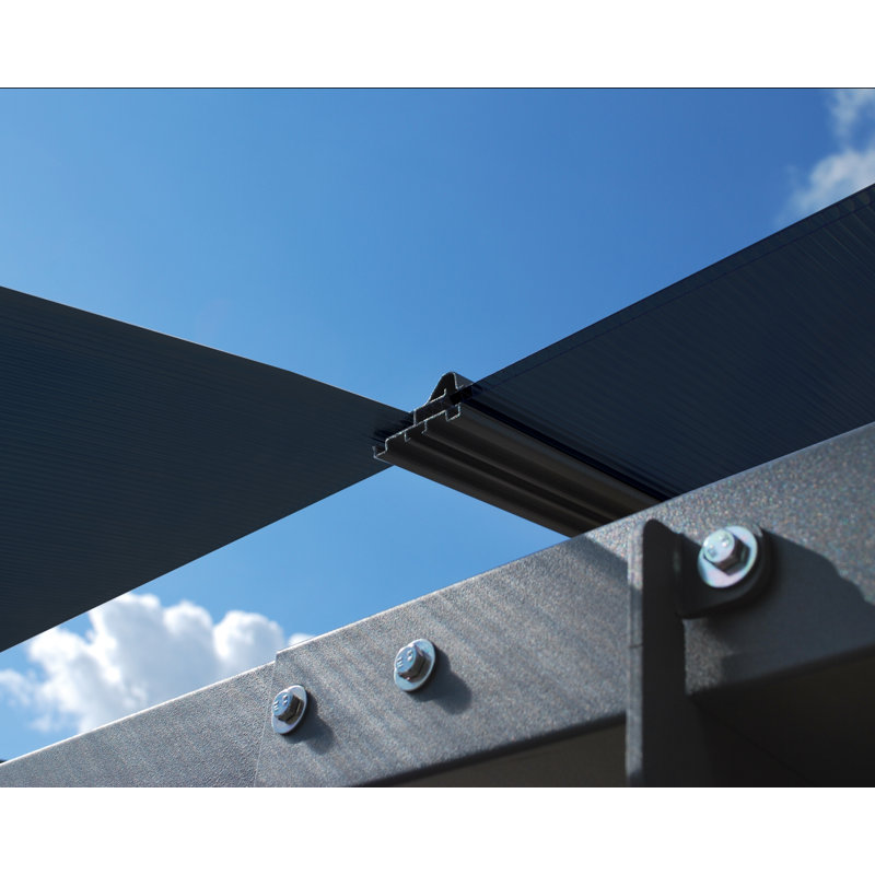 Arcadia 12' x 14' Gray Polycarbonate and Metal Carport Kit