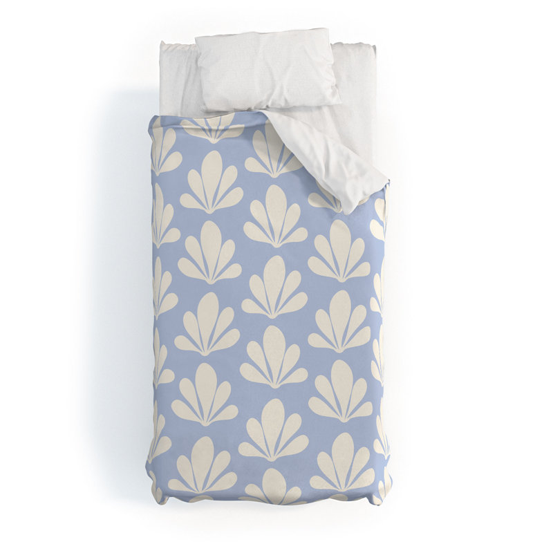 Ensemble d'édredon en coton bleu standard, Édredon simple + 2 taies décoratives standard