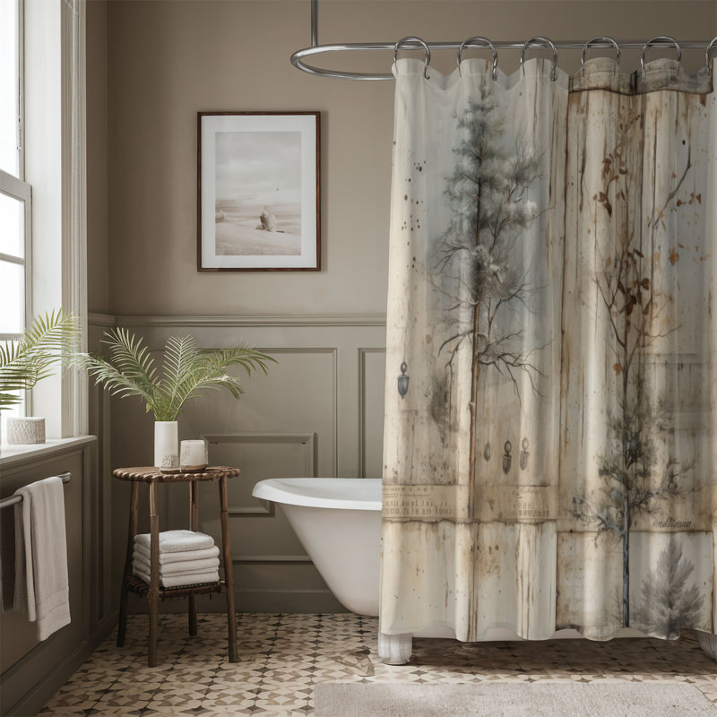 Rideau de douche Snowy Woods - Premium, H 74 po x l 71 po