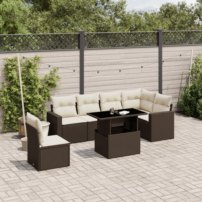 Vidaxl Garden Sofa Set Brown