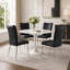 Chaises de salle à manger modernes et ergonomiques en similicuir de 18 po de hauteur avec pieds en métal-1450731851