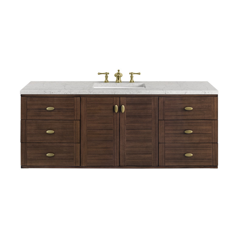 Aliza 60" Single Bathroom Vanity Set, Eternal Jasmine Pearl, 8" Widespread