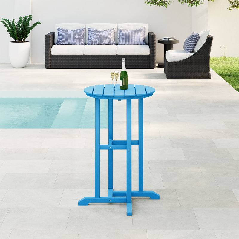 Table de bar d'extérieur Laguna, Bleu, 37'' H X 27'' D X 27'' W
