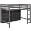 Lit mezzanine avec 8 tablettes et gris