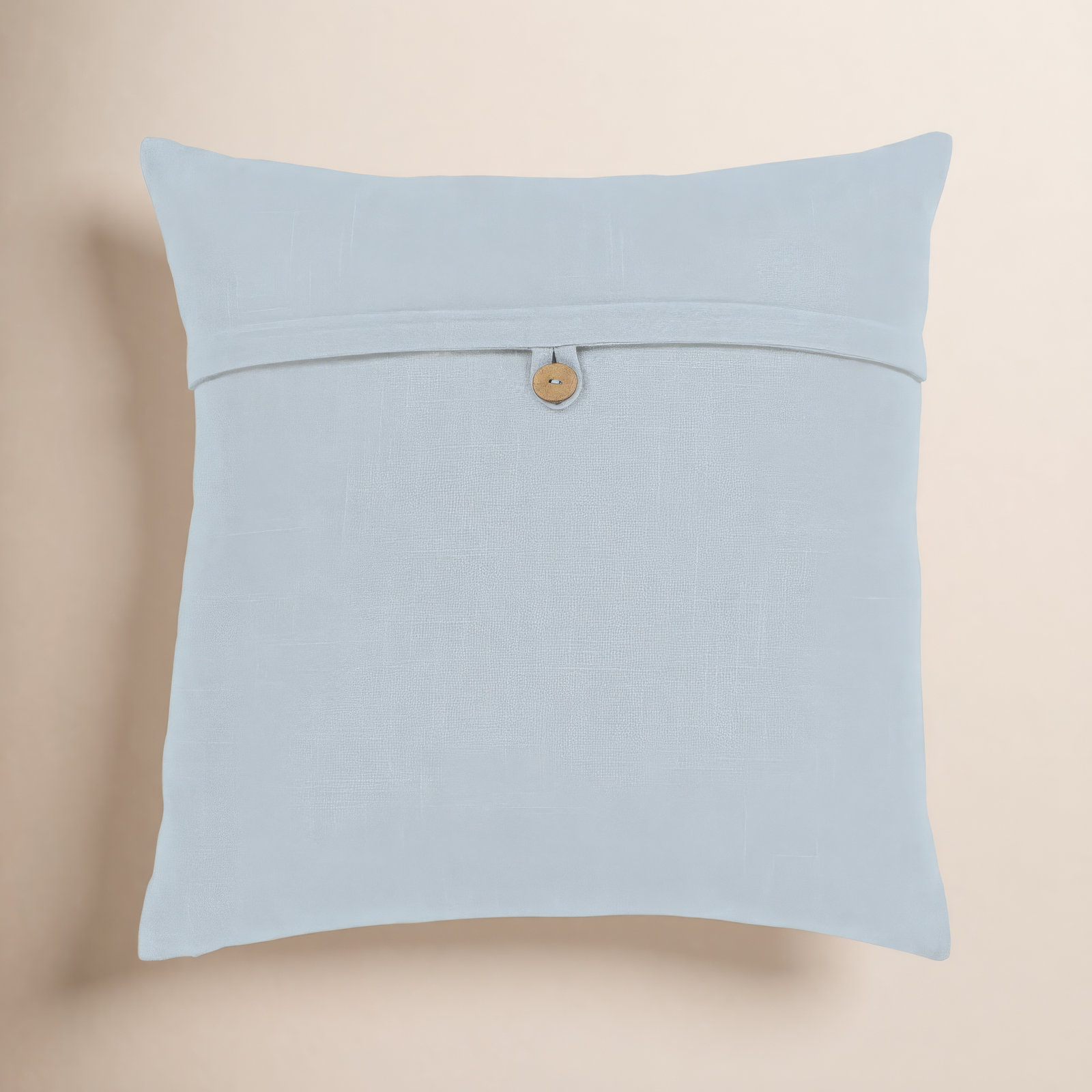 Leigh Buttons Cotton Throw Pillow, 20" x 20", Ice Blue, Polyester