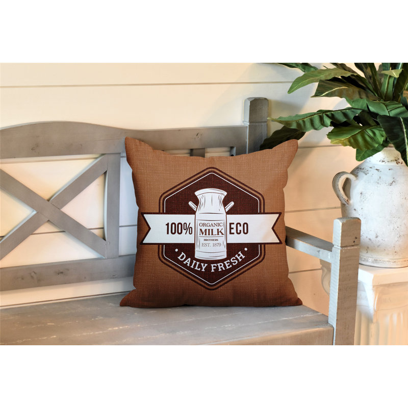 Coussin intérieur / extérieur Macdonald Farm House, L 15 po x H 15 po, Orange brûlé