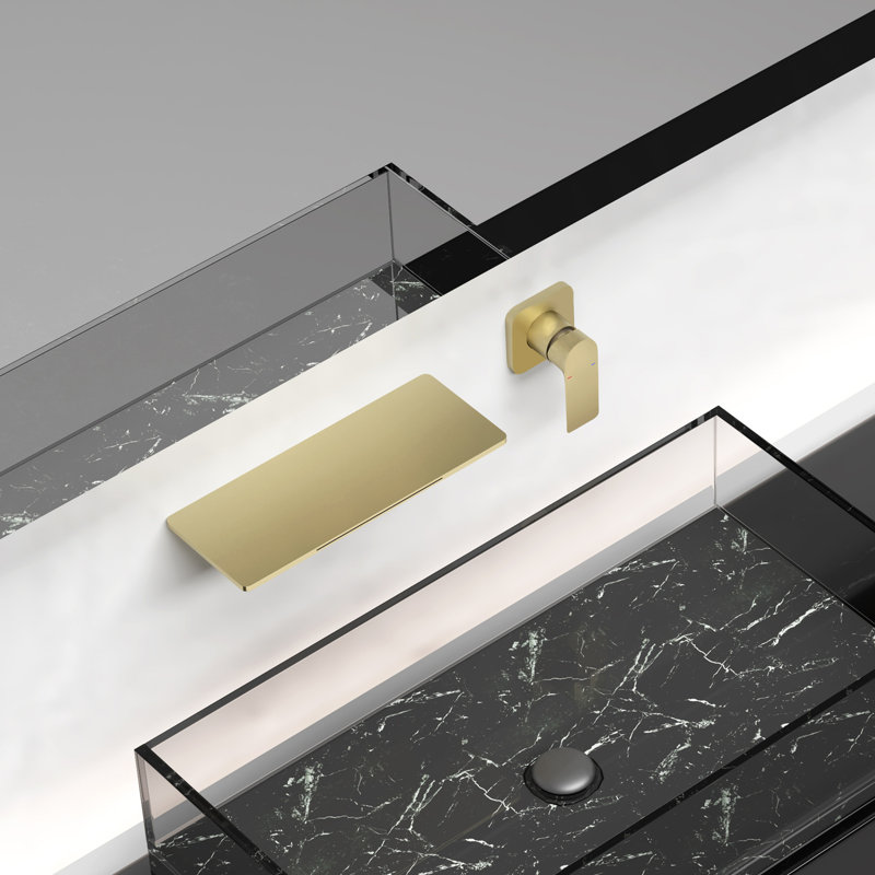 Robinet de lavabo de salle de bain de couleur dorée - Fabriqué avec une conception en laiton simple pour un contrôle facile de l'eau.