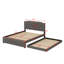 Grand lit plateforme tapissier avec lit gigogne simple intégré et ports USB doubles-776585971