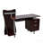Stylish Computer Desk With Storage, Chocolate