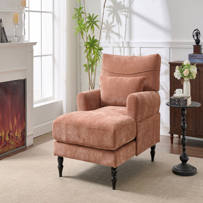Méridienne moderne, fauteuil inclinable rembourré de loisirs d'intérieur, fauteuil d'appoint, Orange