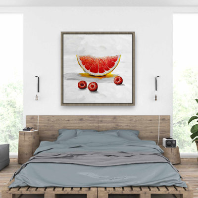 Grapefruit Slice - Contemporary Framed Canvas Home Decor