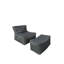 Ensemble de 2 fauteuils à billes Cozy, gris | 100% polyester et tissu imperméable | Fauteuil à billes: 29,5 po x 27,6 po x 37,4 po, hauteur du siège: 13,8 po | Tuffet: 29,5 po x 13,8 po x 13,8 po | Housse amovible zippée, mousse de mousse de styromousse recyclée-1158638229