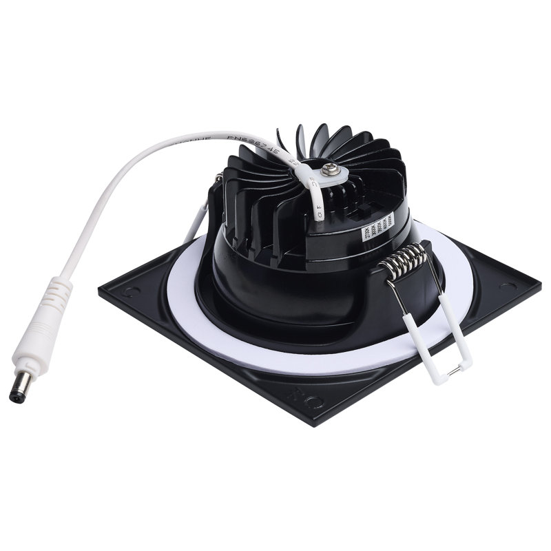 10 Watt LED Direct Wire Downlight Remote Driver CCT Selectable Dimmable Square White Finish, Black