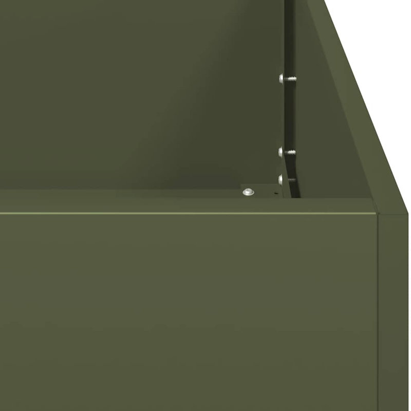 Metal Planter Box, Olive Green, 31.50" H x 31.50" W x 15.75" D