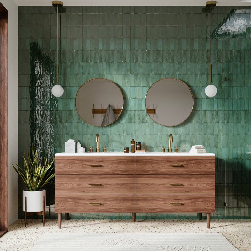 Dondi 72'' Double Bathroom Vanity with Quartz Top
