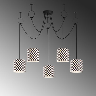 Luminaire suspendu tambour 5 lumières Shayaan