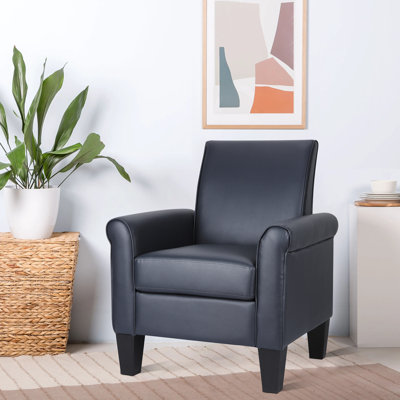 Alrun Upholstered 29" Wide Faux Leather Armchair