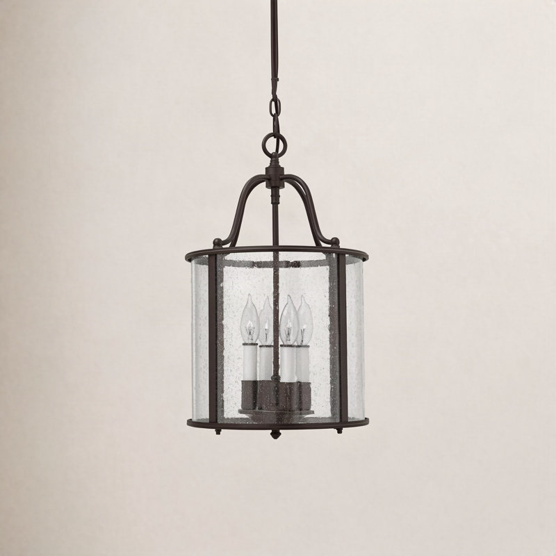 Lustre tambour 4 lumières Tide, Bronze vieilli