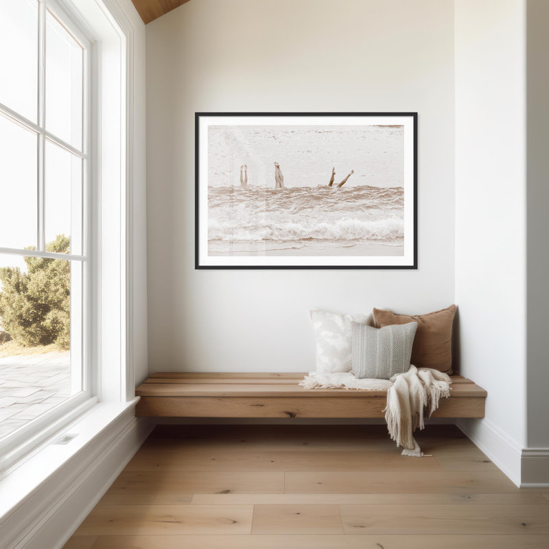 Handsands Sepia Print by Carly Tabak, Black Wood, 36" W x 26" H