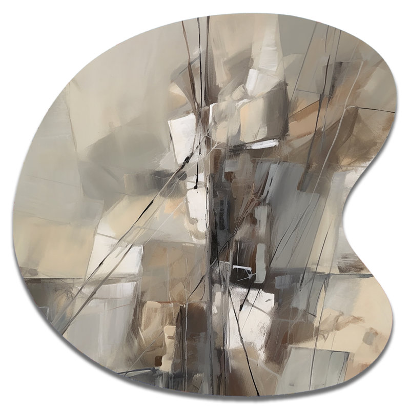 Abstract Design Shapes I - Unique Shape Abstract Collages, décoration murale en métal, reproduction de sculpture murale asymétrique en métal