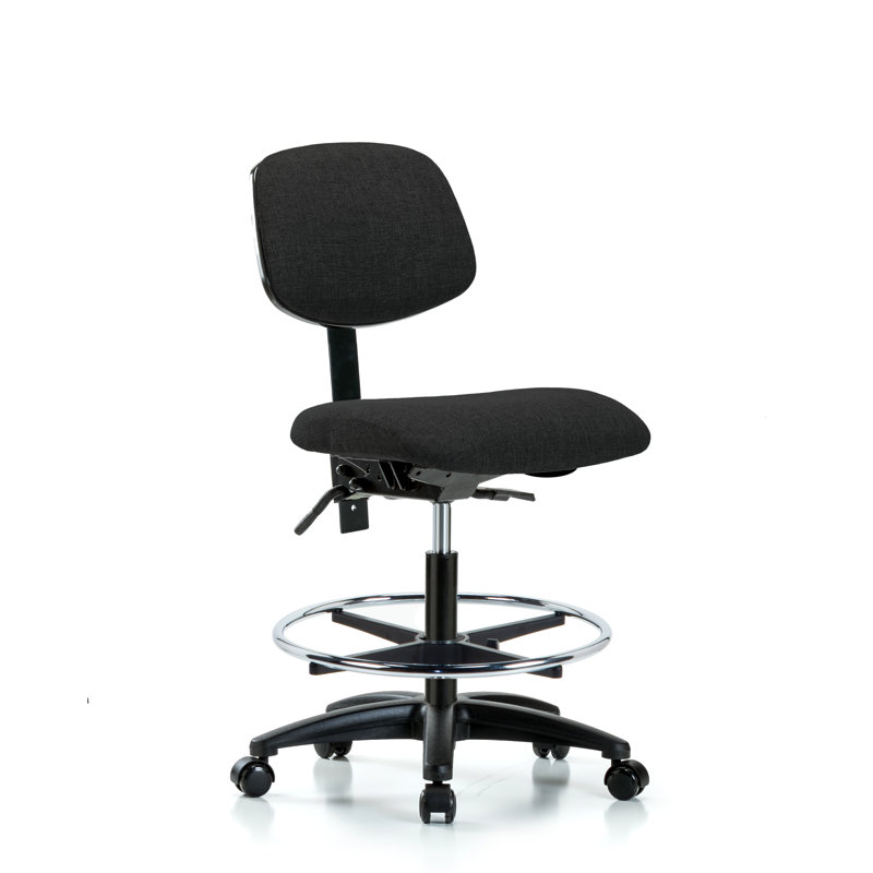 Belen Drafting Chair, Black, Casters, Not Included