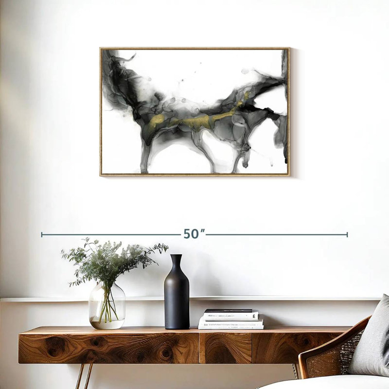Golden Precipice II, Cadre flottant en bois naturel, 31 po x 21 po