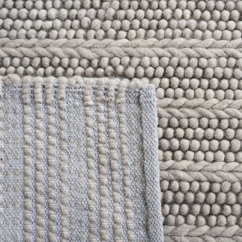 Charvik Striped Machine Made Area Rug in Gray, Rectangle 5' x 8'
