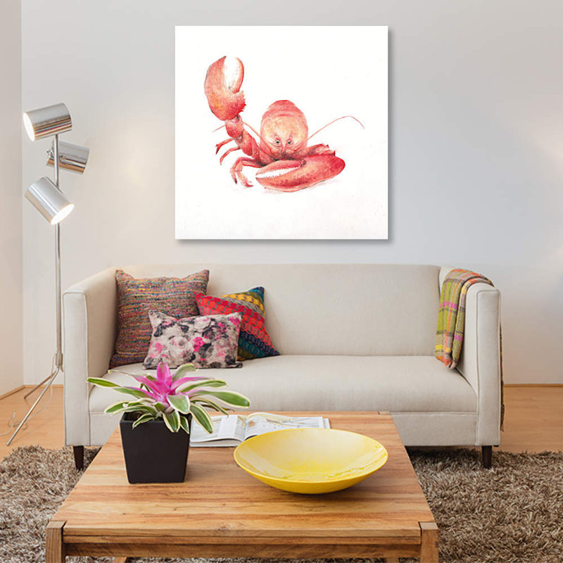 «Lobster», impression sur toile tendue, H 12 po x l 12 po x P 0,75 po, Toile tendue, Pas de tapis