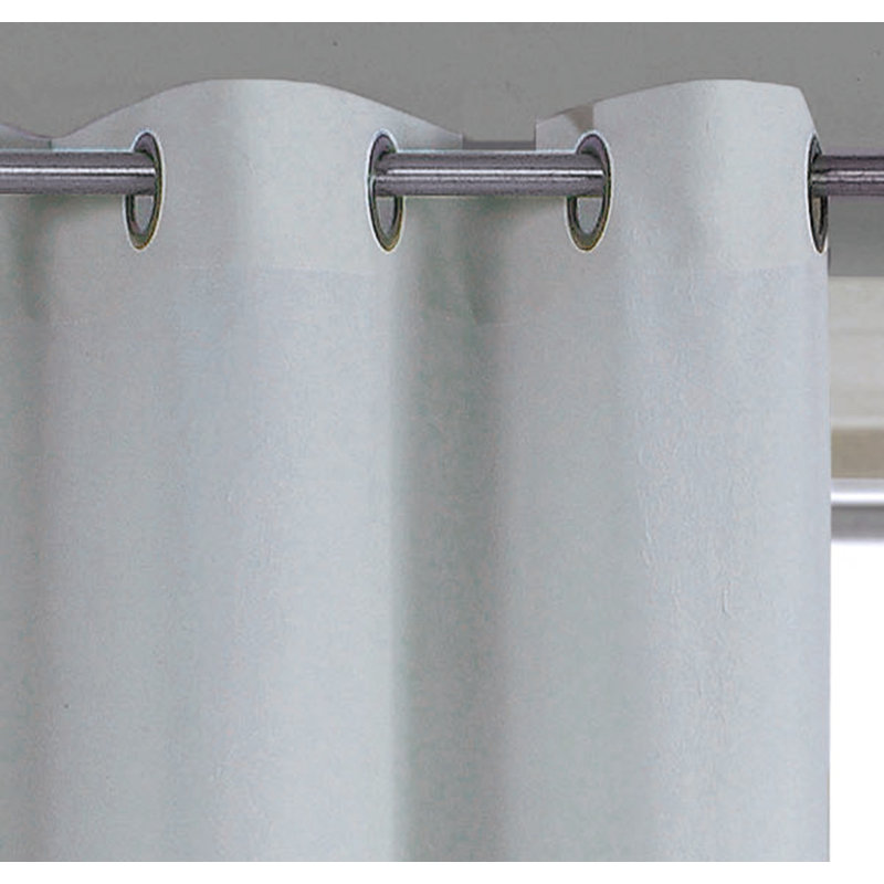 Simoes Solid Semi-Sheer Single Curtain Panel, Gray