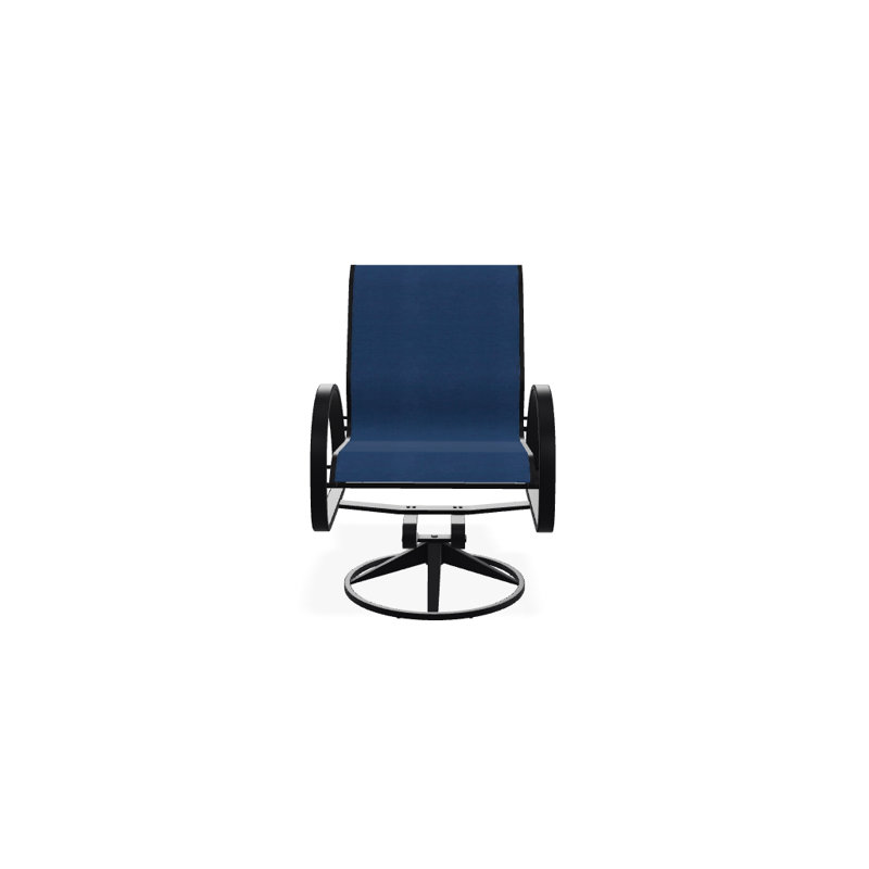 Fauteuil de patio pivotant Hiraku, Cobalt 35D Sunbrella®, Noir texturé