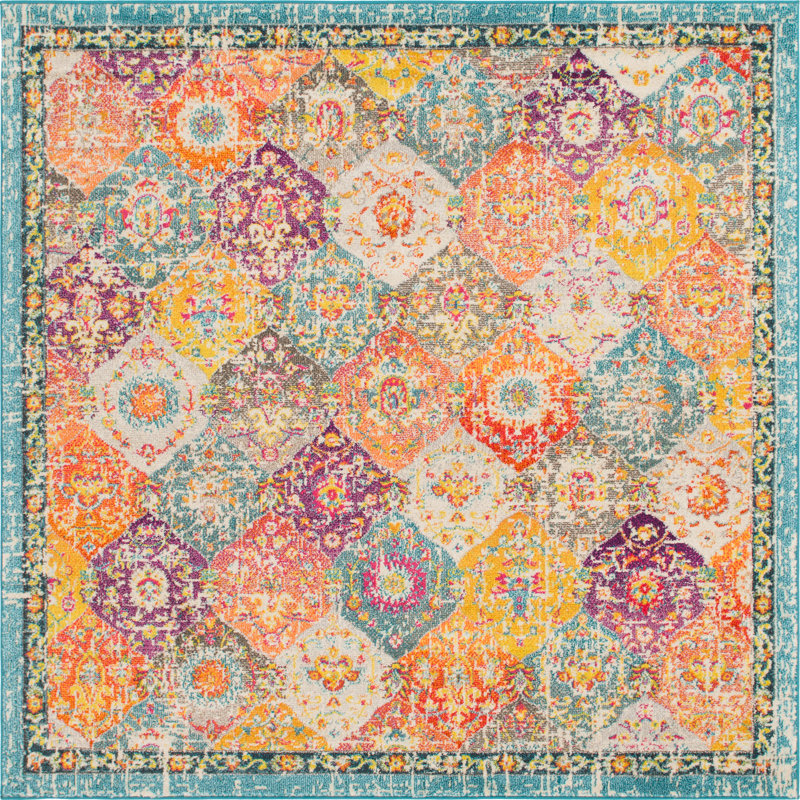 Galyean Abstract Indoor Rug, Square 8'