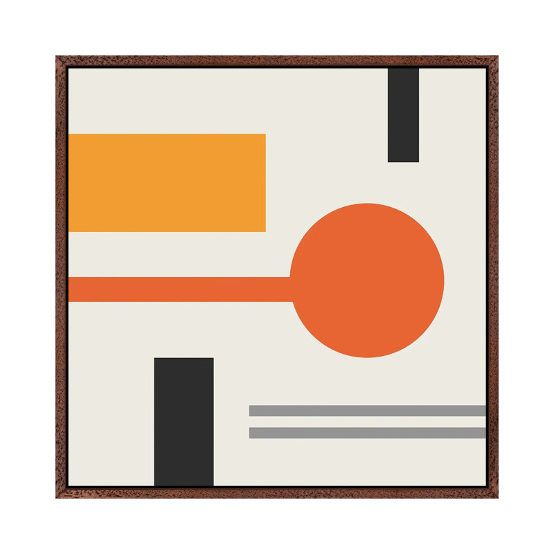 Mid Century VI - Print on Canvas, Brown Framed, 66.04 cm H x 66.04 cm W