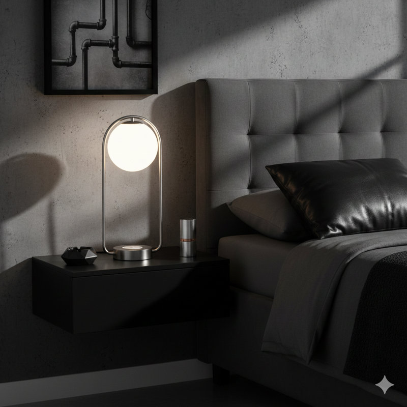 Lampe de table rétro 19,25 pouces avec station de charge et port USB Neilsen