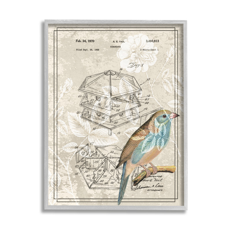 Oiseau bleu par Daphne Polselli, H 30 po x l 24 po, Estampe numérique Farmhouse